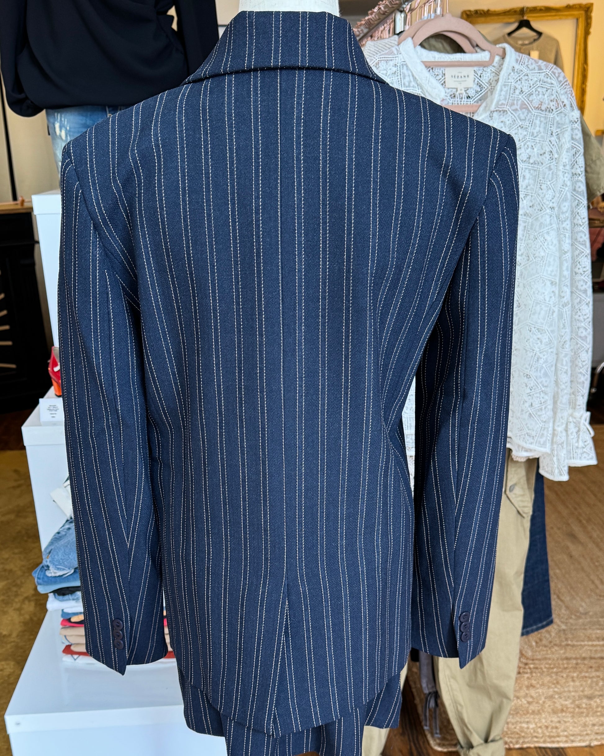 Veste bleu à rayures - the Dandy uniform - Salut Beauté dos