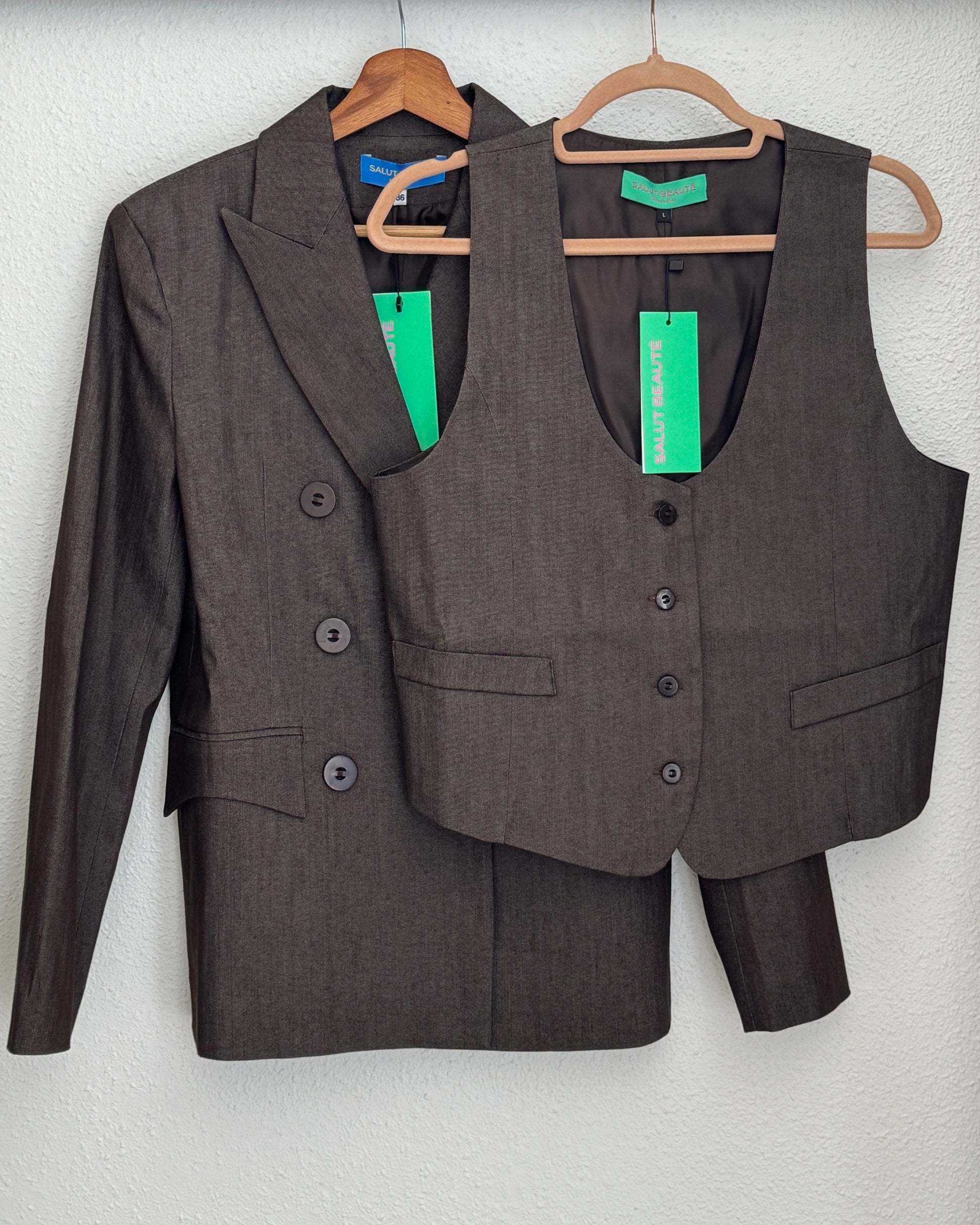 Veston Denim Marron – The Dandy Uniform – Salut Beauté ensemble bis