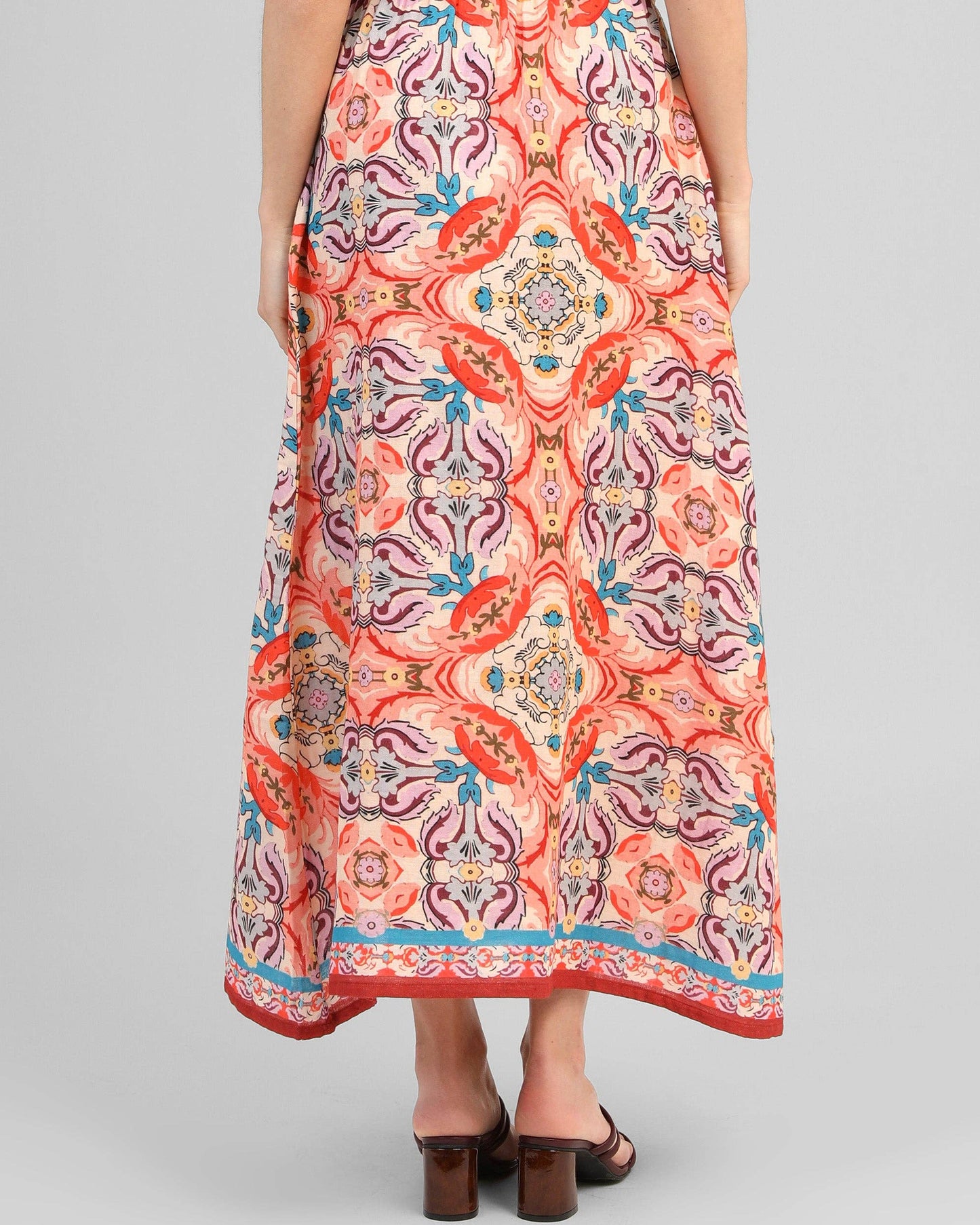 Jupe Longue Rithana Folka Corail – An'ge