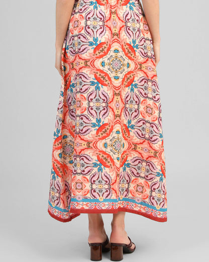 Jupe Longue Rithana Folka Corail – An'ge